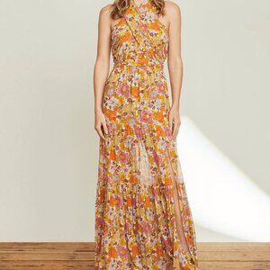VERONICA BEARD Florencia tiered floral-print silk-chiffon maxi dress, NWT